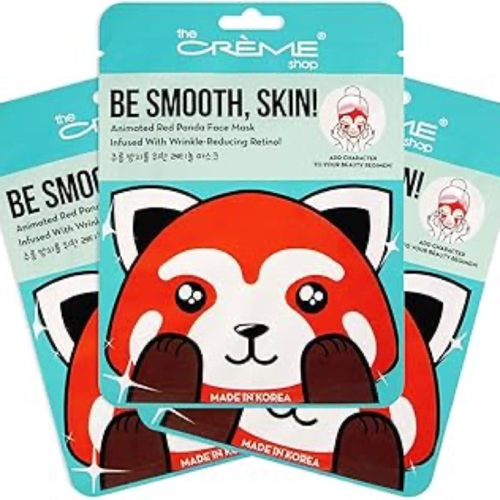 the Crème shop Be Smooth, Skin! Red panda mask with retinol 🐼 3pack new in box
